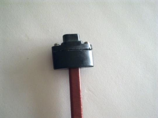 將處理好的尾部插入尾端內（尾端處的兩根線芯切勿對接）